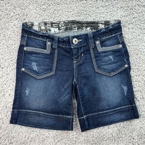 Guess Shorts Womens 26 Denim Bermuda Length Stretch Streetwear Night Out Beach